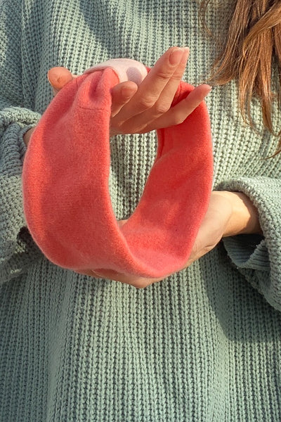 Knitted Cashmere Crown Headband - Pink main image 0