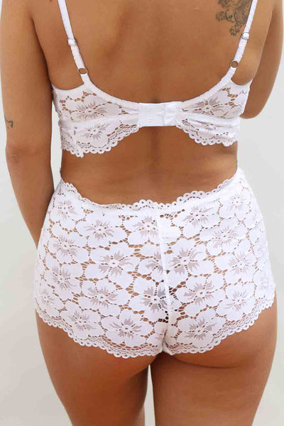 Aligament Floral Lace Panties High Waist Cloud Lace Open Crotch Panty 