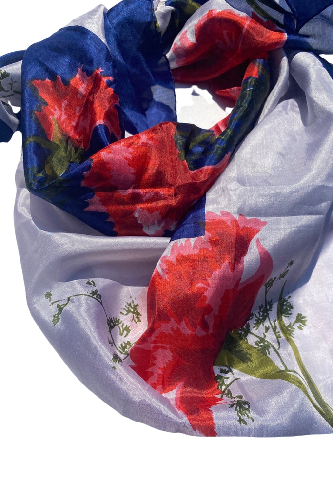 Red Carnations - Silk Scarf