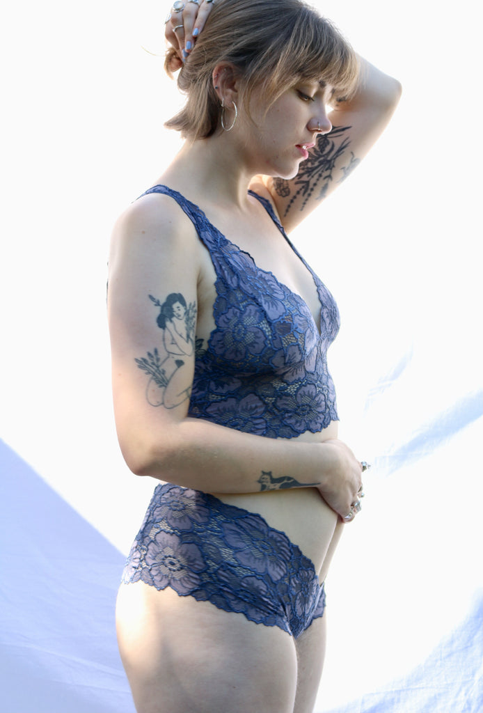 Hydrangea Blue Lace French Knickers