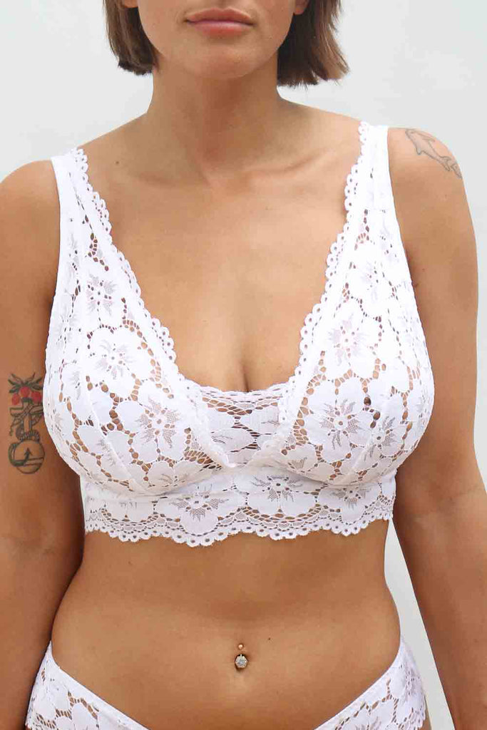 Ellie Bra A-GG Cup in White Lace