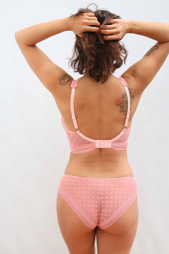 Ellie Bra A-GG Cup in Pink Polka Dot Lace