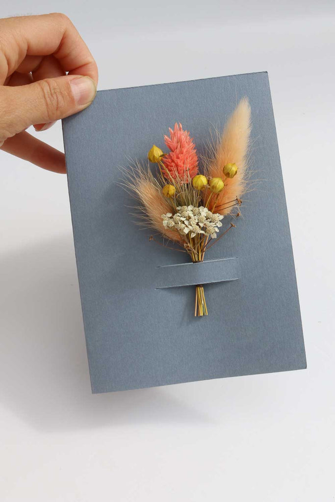 Dried Flower Card - Storm Blue