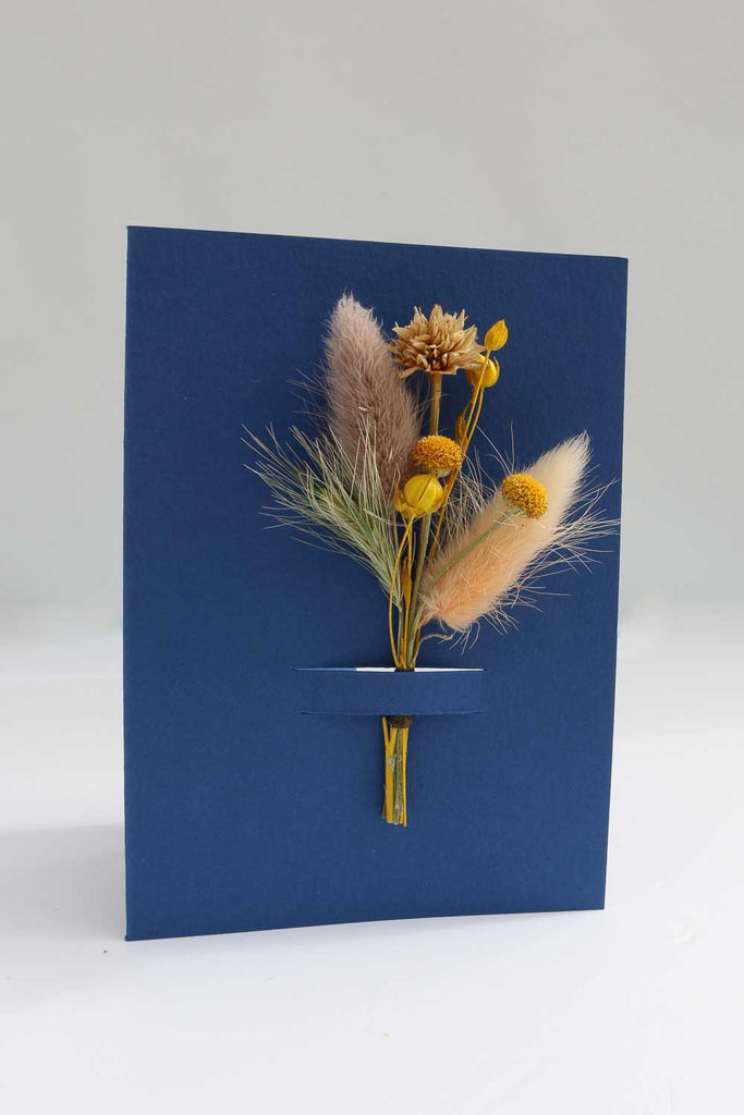 Dried Flower Card - Royal Blue