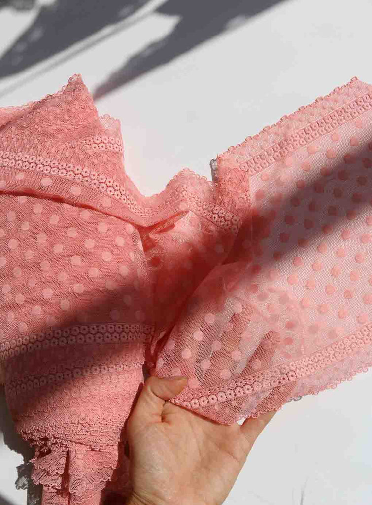 Ellie Bra and High Waisted Knickers in Pink Polka Dot