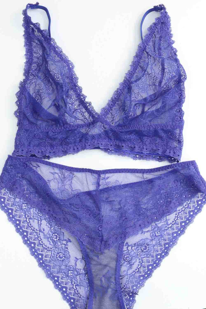 Ellie Bra and Briefs in Lavender Lace