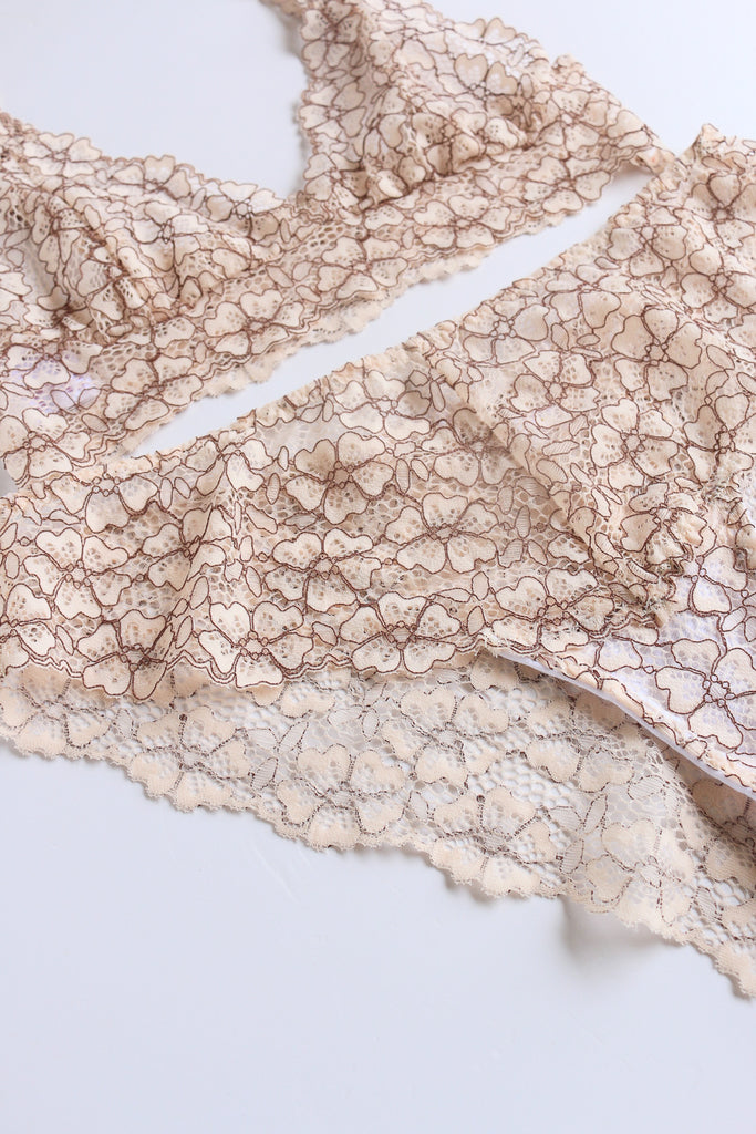 Cappuccino Lace Tiger Lily and Brief Lingerie Set