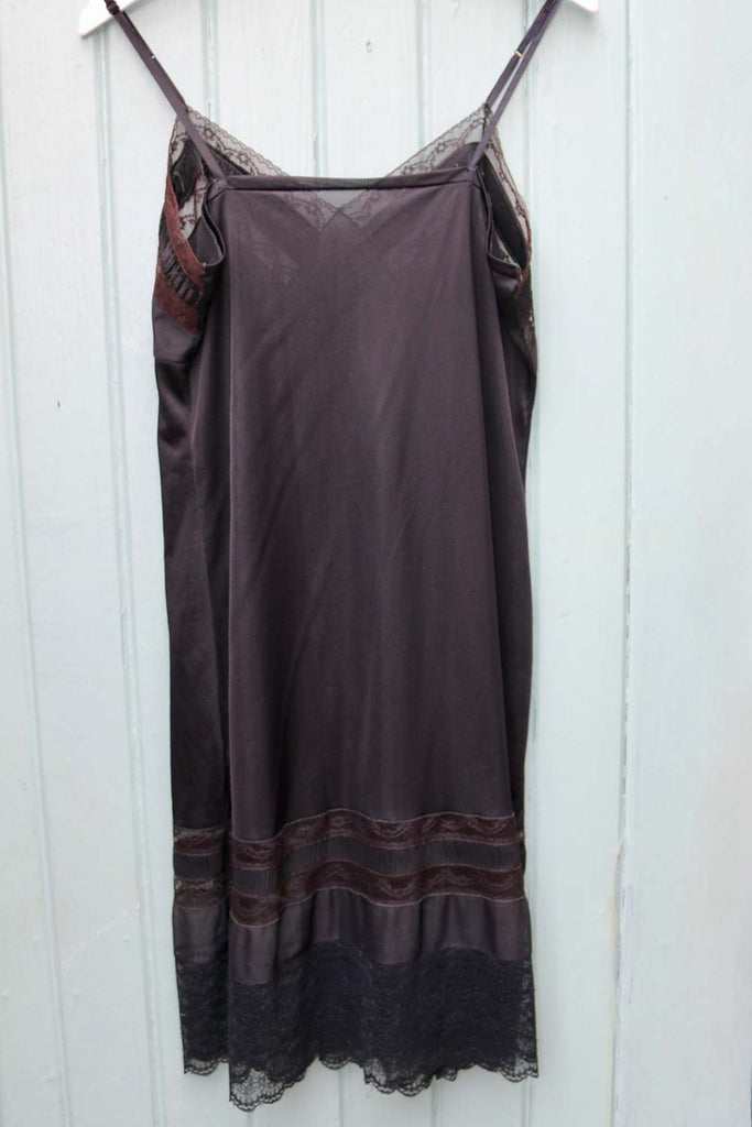Black Vintage Lace Slip - Size 12/14 UK