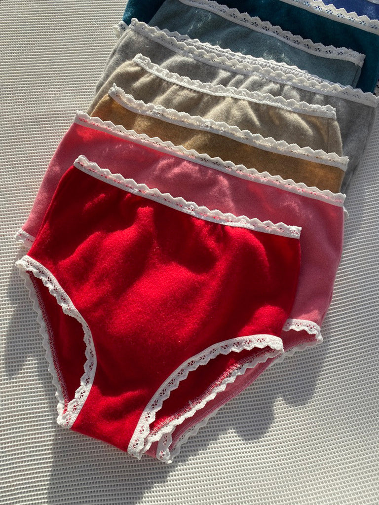 High Waisted Cashmere Knickers in Duck Egg - Size 8 UK