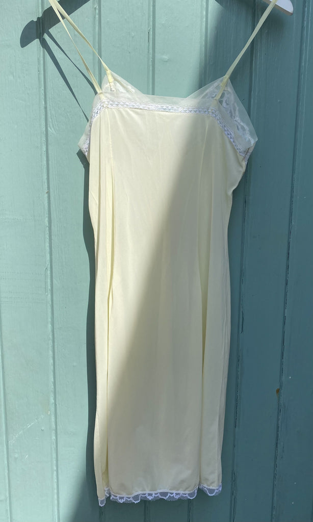 Pale Lemon Vintage Slip Dress - 8/10 UK