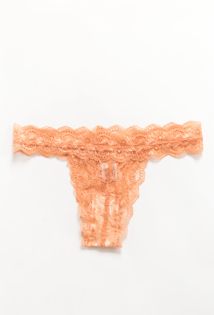 Peach Lace Tiger Lily Bralette and Thong Set